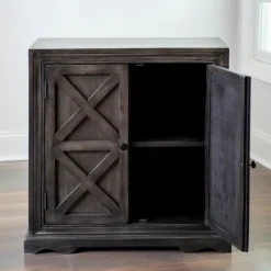 Kirkland's Home Graywash X 2-Door Wooden Cabinet- Cabinets & Sideboards