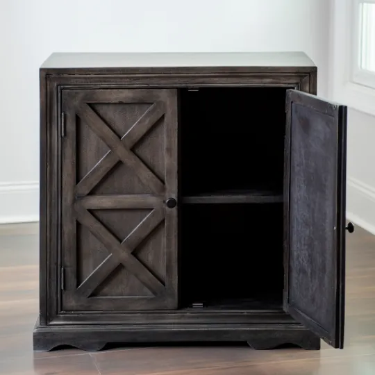Kirkland's Home Graywash X 2-Door Wooden Cabinet- Cabinets & Sideboards