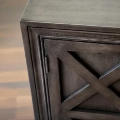 Kirkland's Home Graywash X 2-Door Wooden Cabinet- Cabinets & Sideboards