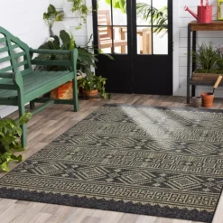 Kirkland's Home Greek Key Sun Shower Outdoor Area Rug, 7X9- Outdoor Rugs