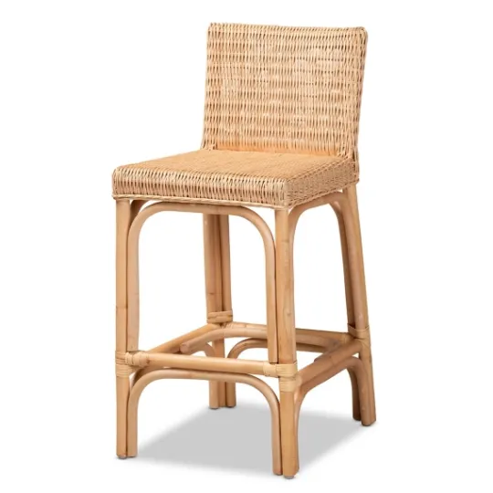 Kirkland's Home Greek Natural Rat Woven Counter Stool- Bar Stools & Counter Height Stools