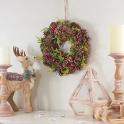 Kirkland's Home Green And Brown Pinecone Mini Wreath- Wreaths
