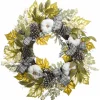 Kirkland's Home Green And Gray Ribbon Harvest Mix Wreath- Wreaths