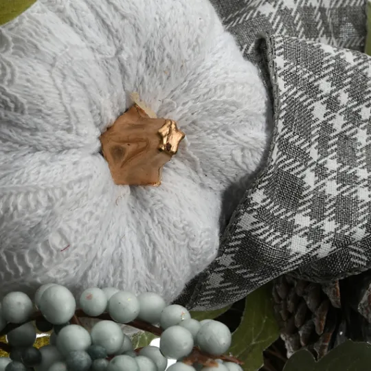 Kirkland's Home Green And Gray Ribbon Harvest Mix Wreath- Wreaths