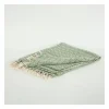 Kirkland's Home Green And Ivory Chevron Cotton Throw- Blankets & Throws