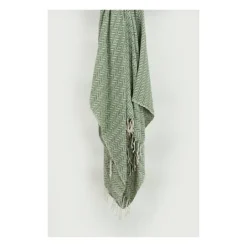Kirkland's Home Green And Ivory Chevron Cotton Throw- Blankets & Throws
