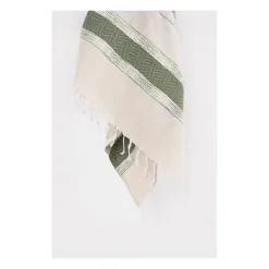 Kirkland's Home Green And Natural Colorblock Chevron Throw- Blankets & Throws