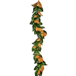 Kirkland's Home Green And Orange Magnolia Leaf Garland- Arrangements & Greenery