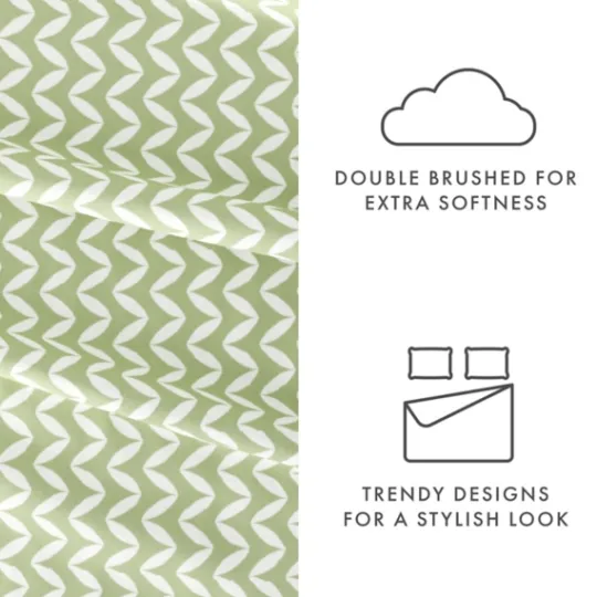 Kirkland's Home Green And White Chevron 3-Pc. Twin Sheet Set- Bed Sheets