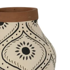 Kirkland's Home Green And White Floral Terracotta Vase- Vases