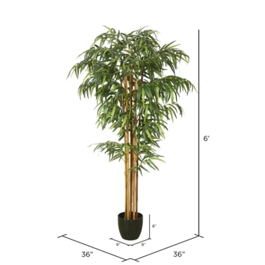 Kirkland's Home Green Bamboo Tree In Black Planter- Trees & Topiaries