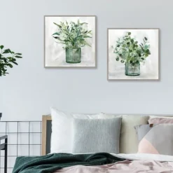 Kirkland's Home Green Garden 2-Pc. Framed Canvas Art Print Set- Canvas Art