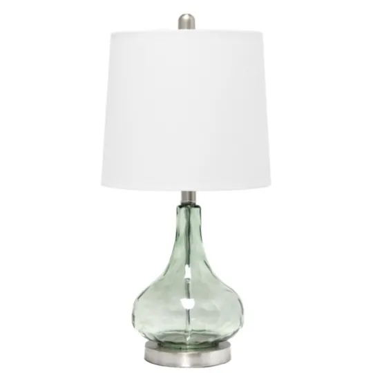 Kirkland's Home Green Glass Ripple Table Lamp- Table Lamps