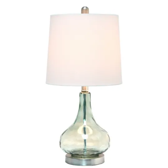 Kirkland's Home Green Glass Ripple Table Lamp- Table Lamps