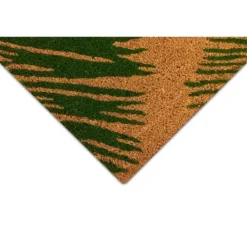 Kirkland's Home Green Palm Fronds Welcome Coir Doormat- Doormats