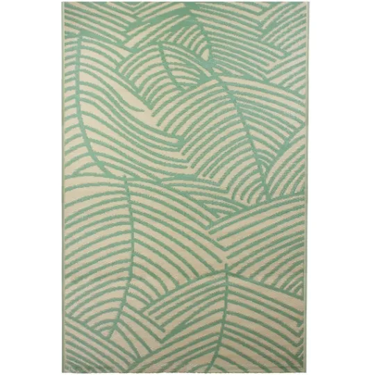 Kirkland's Home Green Palm Leaf Outdoor Area Rug, 4X6- Outdoor Rugs