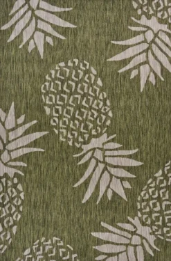 Kirkland's Home Green Pineapple Outdoor Area Rug, 7X9- Outdoor Rugs