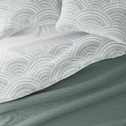 Kirkland's Home Green Scalloped Reversible 3-Pc. Queen Quilt Set- Quilts