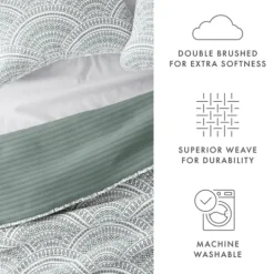 Kirkland's Home Green Scalloped Reversible 3-Pc. Queen Quilt Set- Quilts