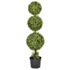 Kirkland's Home Green Triple Ball Boxwood Potted Topiary, 4 Ft.- Trees & Topiaries