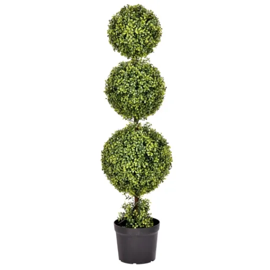 Kirkland's Home Green Triple Ball Boxwood Potted Topiary, 4 Ft.- Trees & Topiaries