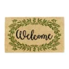 Kirkland's Home Green Wreath Welcome Coir Doormat- Doormats