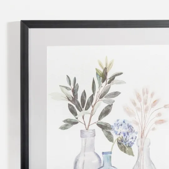 Kirkland's Home Greenery In Blue Glass Vase Framed Art Print- Framed Art