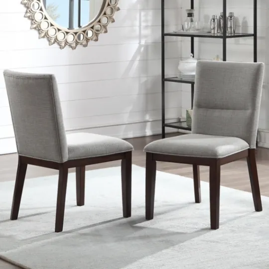 Kirkland's Home Greige And Walnut Dining Chairs, Set Of 2- Dining Chairs