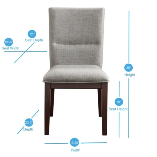 Kirkland's Home Greige And Walnut Dining Chairs, Set Of 2- Dining Chairs