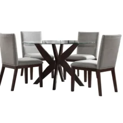 Kirkland's Home Greige And Walnut 5-Pc. Dining Set- Dining Sets