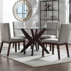 Kirkland's Home Greige And Walnut 5-Pc. Dining Set- Dining Sets