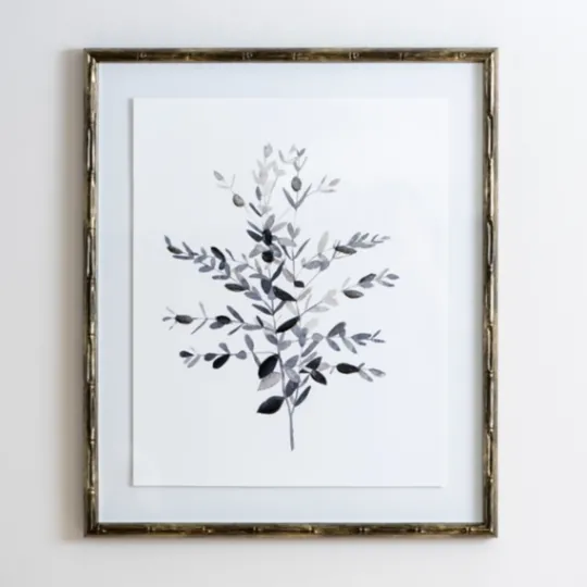 Kirkland's Home Greige Leaves Ii Bamboo Frame Art Print- Framed Art