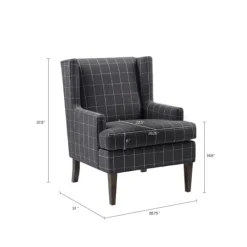 Kirkland's Home Grid Plaid Upholstered Martha Stewart Accent Chair- Accent Chairs