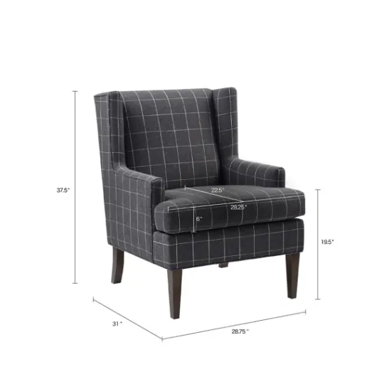 Kirkland's Home Grid Plaid Upholstered Martha Stewart Accent Chair- Accent Chairs