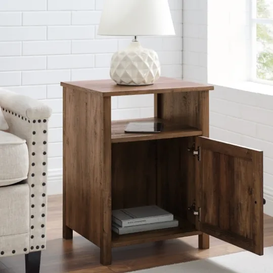 Kirkland's Home Grooved Door Barnwood Side Table- Accent & End Tables