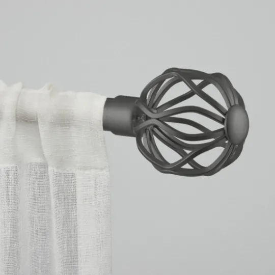 Kirkland's Home Gunmetal Open Sphere Curtain Rod, 120 In.- Curtain Rods & Hardware
