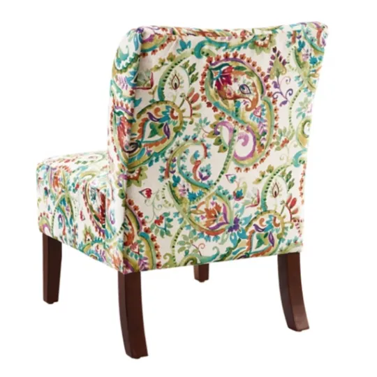 Kirkland's Home Hailey Bright Paisley Curved Back Slipper Chair- Accent Chairs