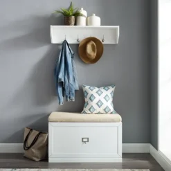 Kirkland's Home Halie Modern Upholstered 2-Pc. Hall Tree Set- Entryway Furniture
