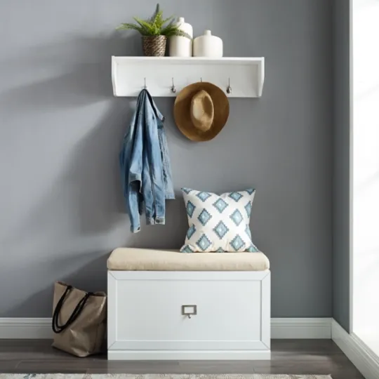 Kirkland's Home Halie Modern Upholstered 2-Pc. Hall Tree Set- Entryway Furniture