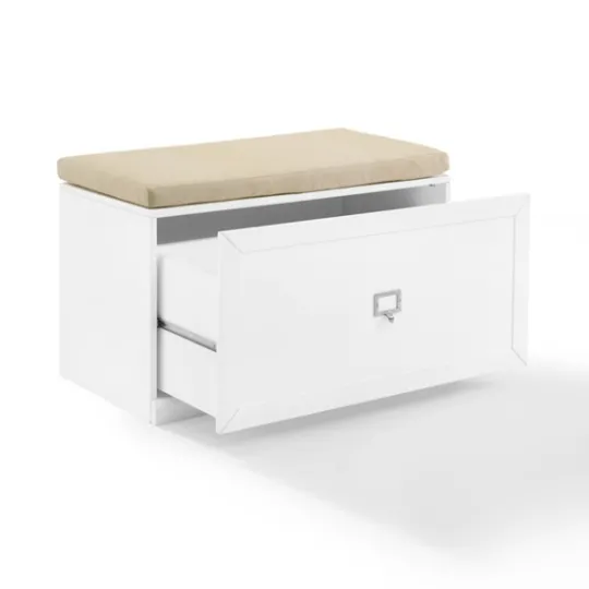Kirkland's Home Halie Modern Upholstered Storage Bench- Entryway Furniture