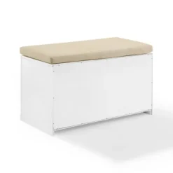Kirkland's Home Halie Modern Upholstered Storage Bench- Entryway Furniture