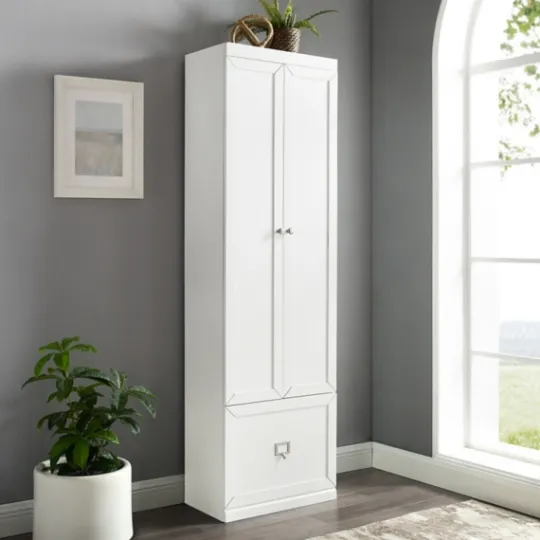 Kirkland's Home Halie White Wood 2-Door Pantry Closet- Cabinets & Sideboards