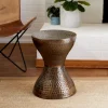 Kirkland's Home Hammered Bronze Iron Hourglass Accent Table- Accent & End Tables
