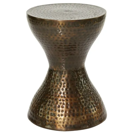Kirkland's Home Hammered Bronze Iron Hourglass Accent Table- Accent & End Tables