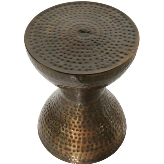 Kirkland's Home Hammered Bronze Iron Hourglass Accent Table- Accent & End Tables