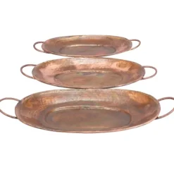 Kirkland's Home Hammered Copper 3-Pc. Iridescent Tray Set- Decorative Trays