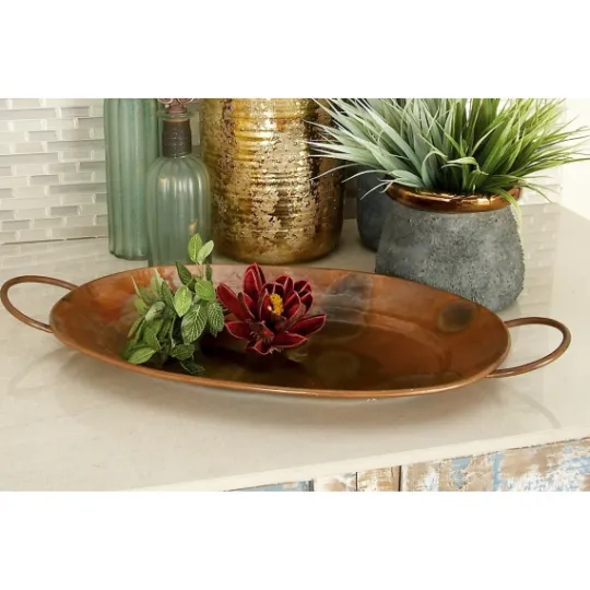 Kirkland's Home Hammered Copper 3-Pc. Iridescent Tray Set- Decorative Trays