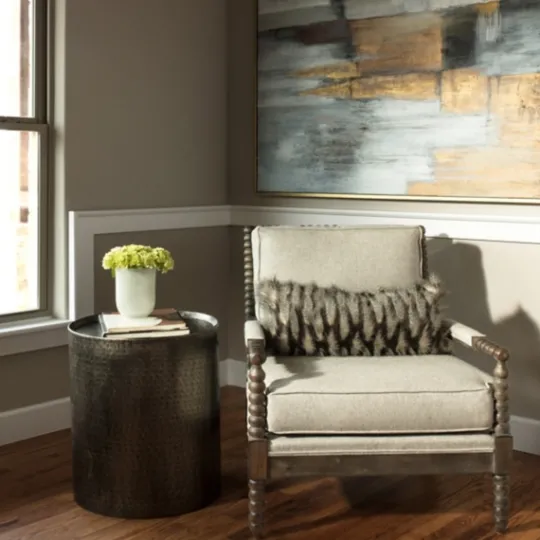 Kirkland's Home Hammered Pewter Barrel Accent Table- Accent & End Tables