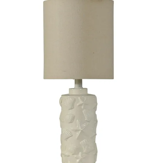 Kirkland's Home Hand Carved White Seashell Table Lamp- Table Lamps