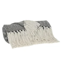 Kirkland's Home Hand Loomed Herringbone Throw- Blankets & Throws